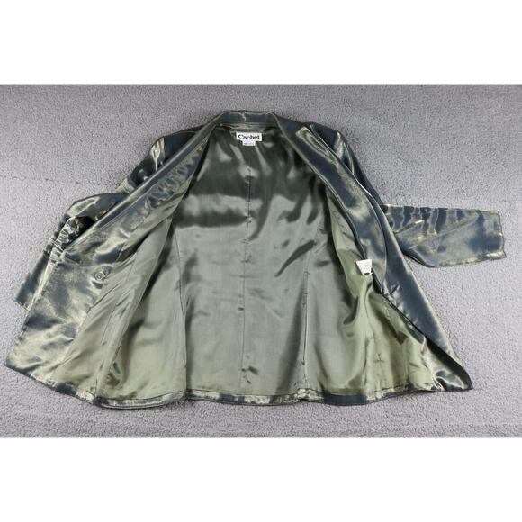 Cachet Jacket Womens 14P Metallic Jeweled Tuxedo Blazer Vintage USA - Picture 2 of 9